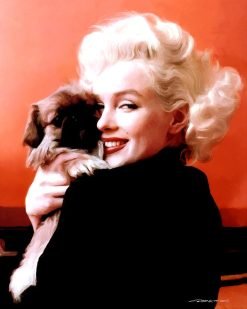 Marilyn Monroe and Pekingese Portrait