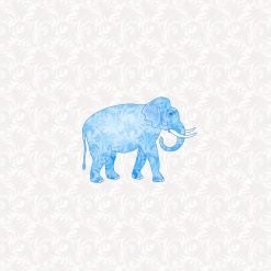 Blue Damask Elephant