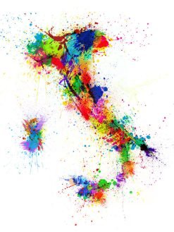 Italy Map Paint Splashes