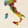 Italy Watercolor Map Italia