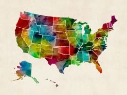 United States Watercolor Map