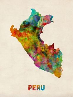Peru Watercolor Map