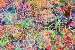 London Map Art Watercolor