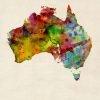 Australia Watercolor Map