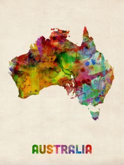 Australia Watercolor Map